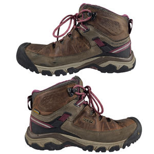 Keen Targhee Brown Purple Waterproof Mid Hiking Boots Shoes Women's 8